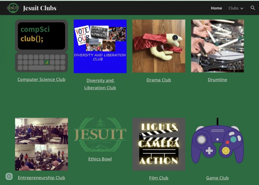The Jesuit online club fair website in which every student has the opportunity to come and join the diverse variety of clubs.
