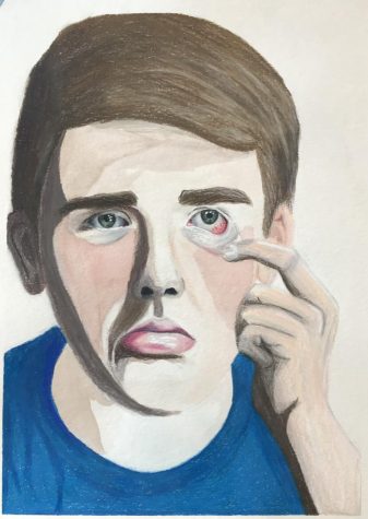 This colored pencil self-portrait was created Olson’s junior year.