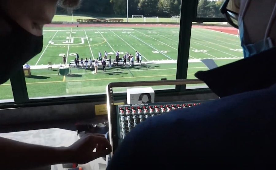 Students from Tech Theatre help to produce Jesuits Friday Masses located for the fall of 2021 on the football field. 