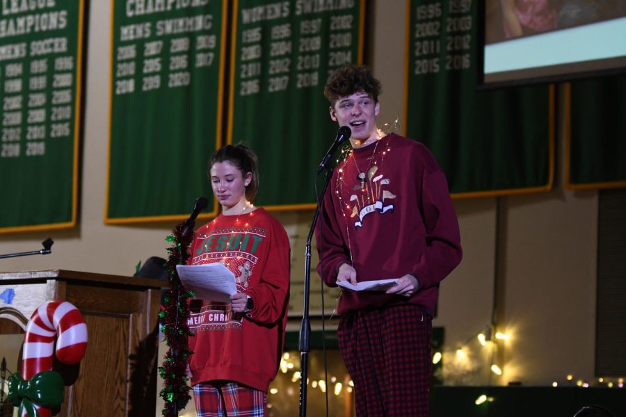 Jesuit+kicked+off+the+Food+Drive+with+a+Christmas+themed+assembly.+