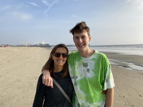 Ms. Gray and her son JJ Gray at the beach.