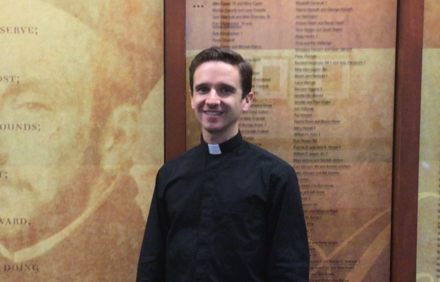 Fr.+Krouse+will+teach+French+1+and+Freshmen+Faith+Formation+the+year.