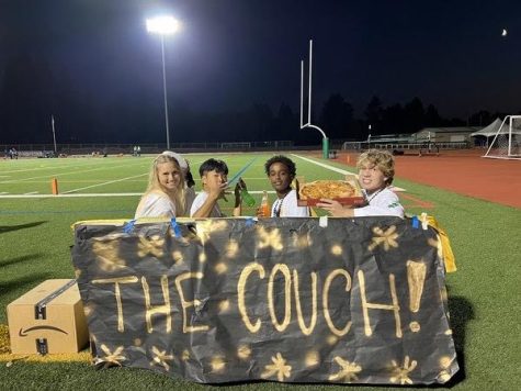 The Couch with its first winners at the Homecoming Football game.