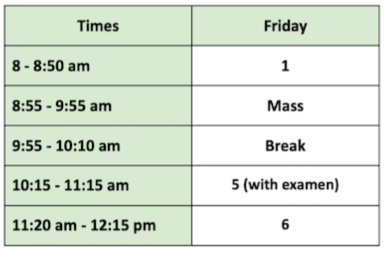 The half day schedule for Friday, March 10 includes a 5th day of 1st and 6th periods due to the women’s basketball team advancing to the state championship semifinals. 