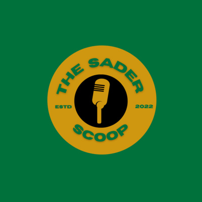 The official cover art for podcast, The Sader Scoop.