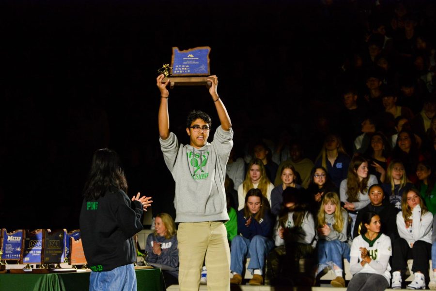 One+of+the+responsibilities+of+the+ASB+cabinet+is+to+run+assemblies+on+campus%2C+like+the+recent+winter+sports+assembly.+Pictured--Rohan+Varma%2C+current+ASB+President.