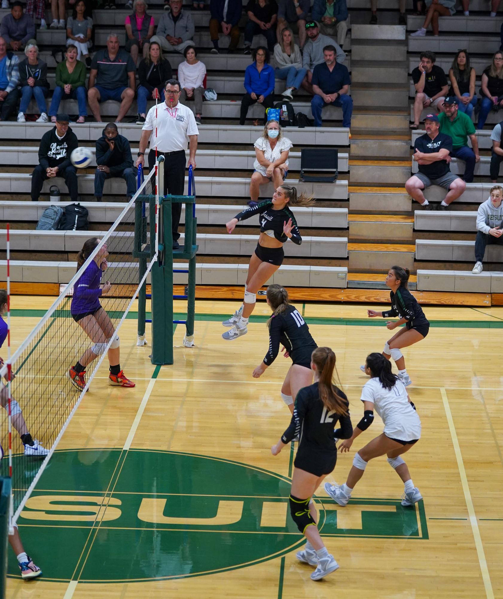The volleyball team takes on Sunset in a Metro League match on Thursday, September 13th at the Knight Gym at Jesuit High School