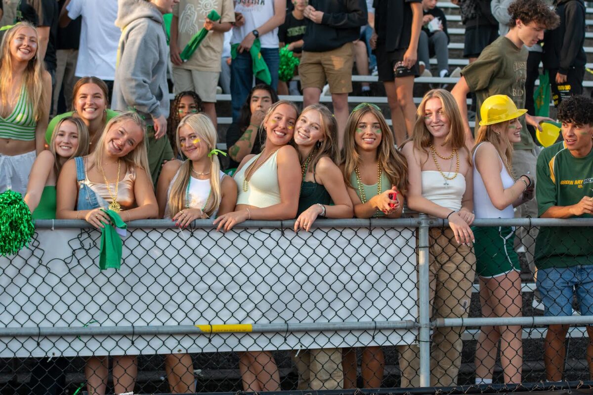 Student+Section+During+Football+Game+Against+Central+Catholic%2C+where+students+have+to+adhere+to+the+Neat+and+clean+portion+of+the+dress+code.