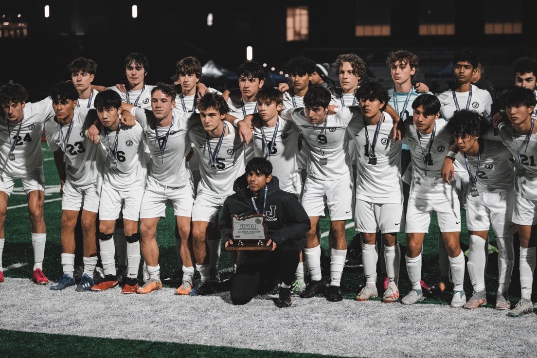 Jesuit Men’s Soccer Team takes home the second place trophy.