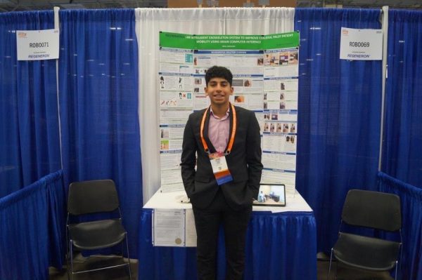 Ishan Ahluwalia ‘24 with his project at ISEF in 2023.