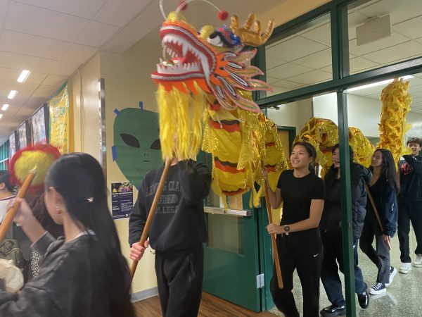 Students from ASU celebrate the Lunar New Year by parading through the student center. 