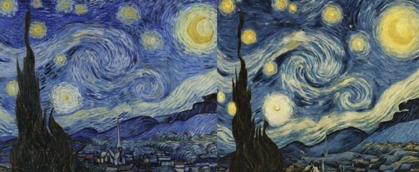 Can you tell which version of Van Gogh’s Starry Night is AI generated and which isn’t? Read to the bottom of the article for the result. 