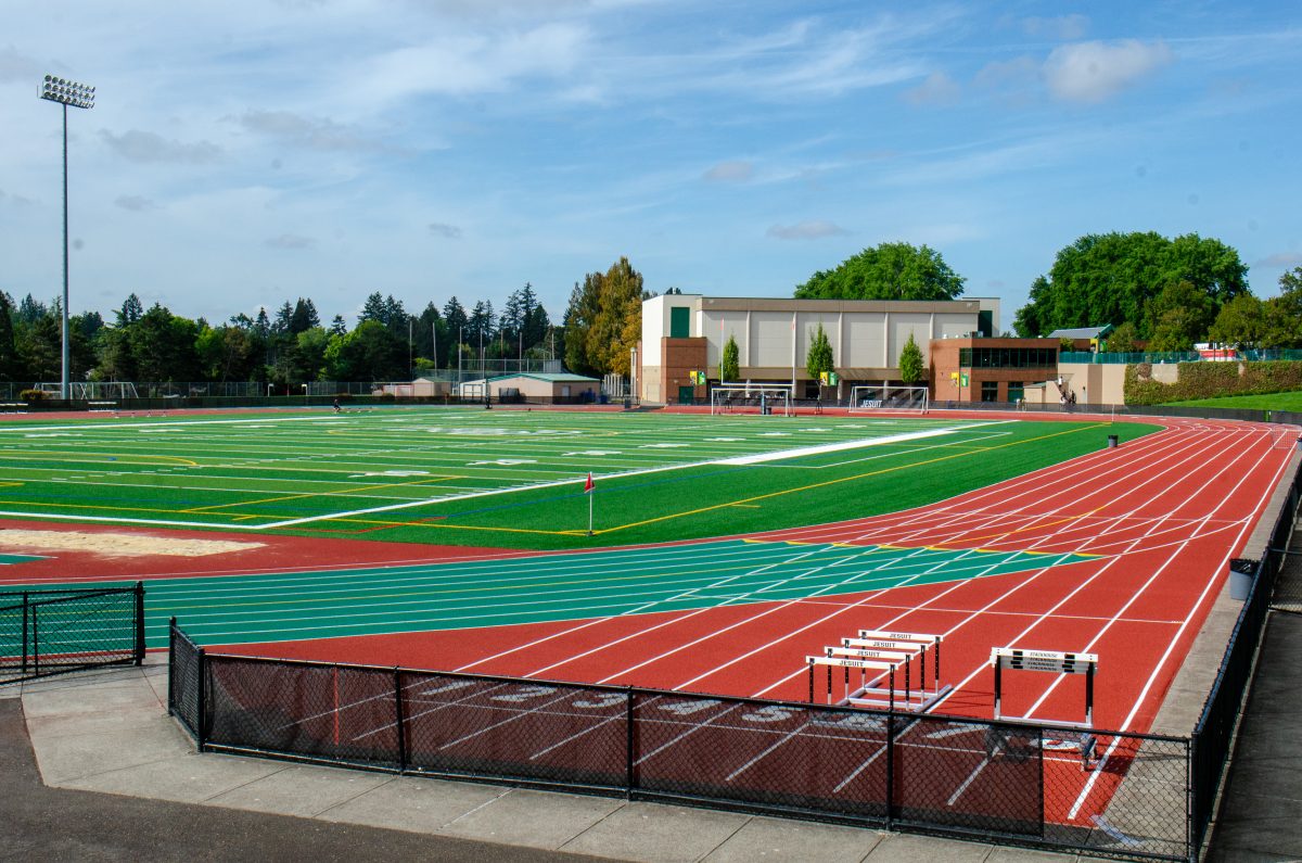 A view of Jesuit's resurfaced track