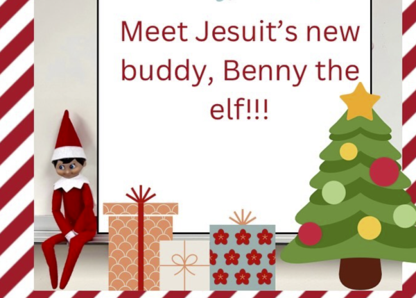 Student Government created an "Elf on the shelf" buddy named Benny that students can search for during the holiday season. Students who find him win a gift card. 