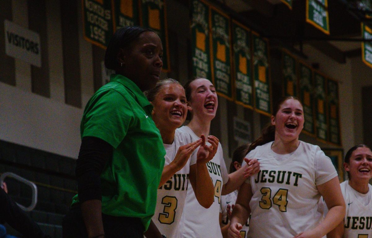 Jesuit celebrates a score during the 2025-26 season