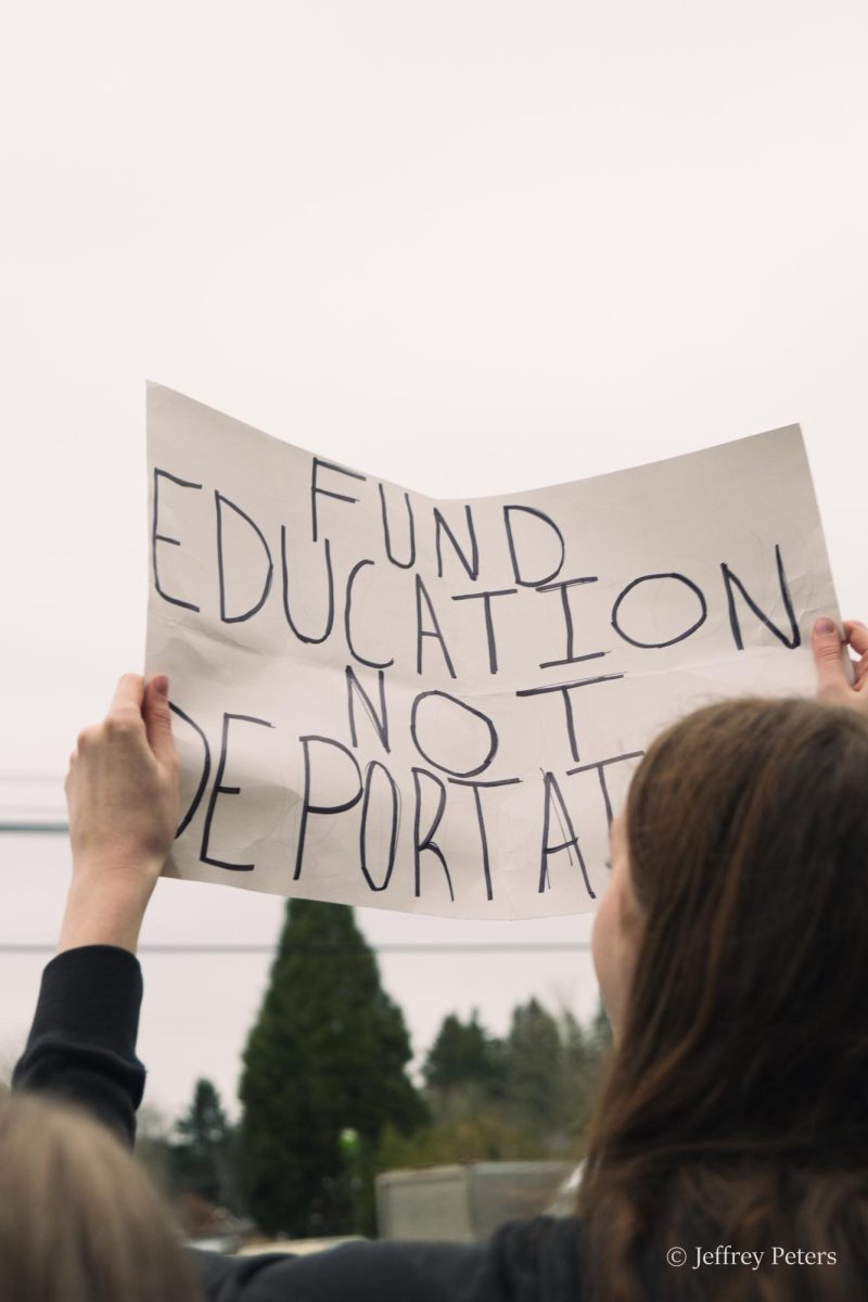 Students walked out of 5th period classes on Friday Jan 30 to protest immigration enforcement. 